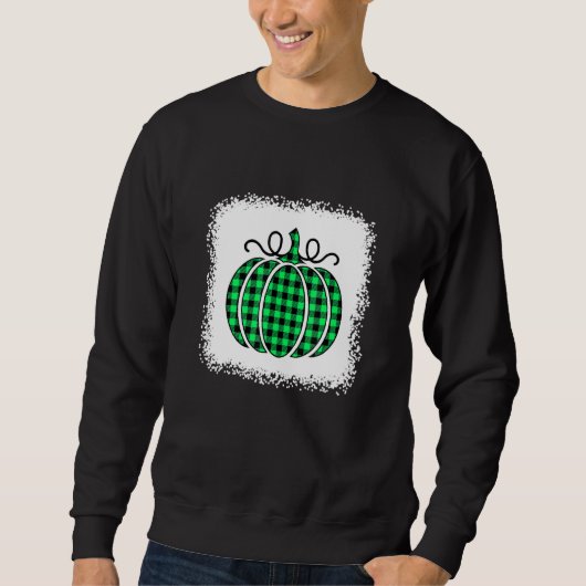 Halloween Pumpkin Bleaching Green and Black Buffal Trui (Voorkant)