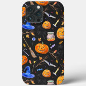 Halloween Pumpkin Blue Witch Pet iPhone Case Mate (Achterkant)