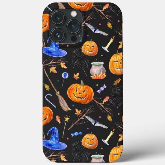 Halloween Pumpkin Blue Witch Pet iPhone Case Mate (Achterkant)