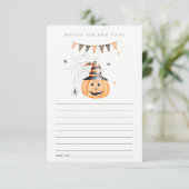 Halloween Pumpkin Boo Advice for Mum Baby shower Informatiekaartje (Staand voorkant)