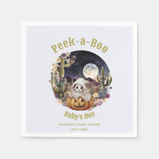 Halloween Pumpkin Boo baby shower Servet (Voorkant)