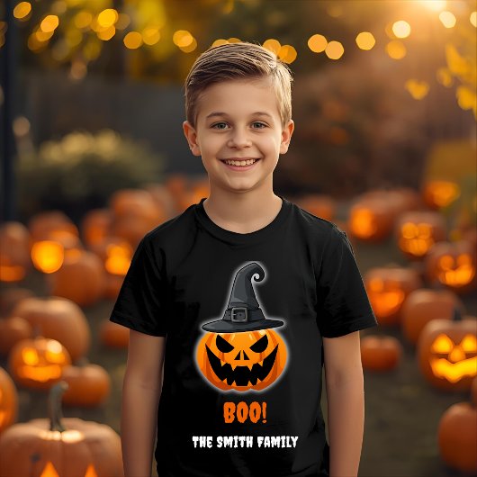 Halloween Pumpkin "BOO!" – Persoonlijke naam T-shirt