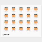 Halloween Pumpkin Bow Girly Favor Treat Bag Ronde Sticker (Vel)