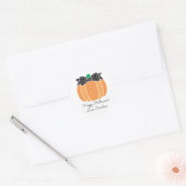 Halloween Pumpkin Bow Girly Favor Treat Bag Ronde Sticker (Envelop)