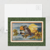  Halloween Pumpkin Boy en Owl Briefkaart (Voorkant / Achterkant)