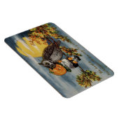 Halloween Pumpkin Boy Owl Tree Branch Moon  Magneet (Rechterzijde)