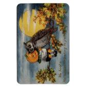 Halloween Pumpkin Boy Owl Tree Branch Moon  Magneet (Verticaal)