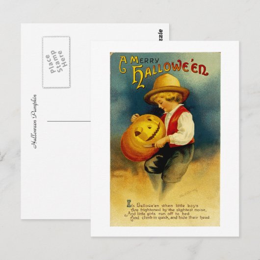 Halloween Pumpkin Briefkaart (Voorkant / Achterkant)