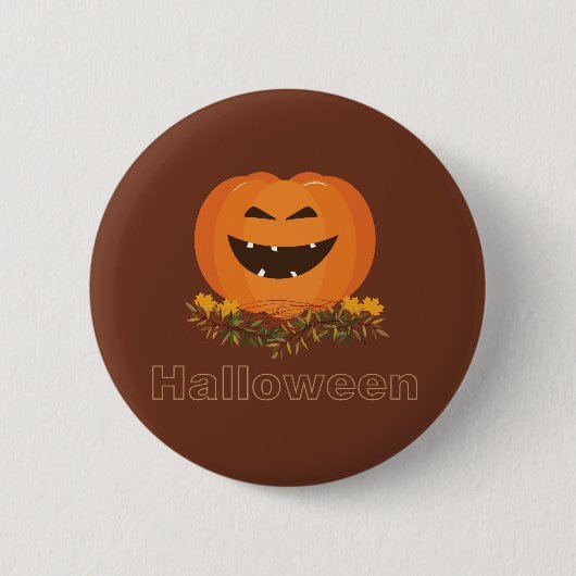 Halloween Pumpkin Browen Button (Voorkant)