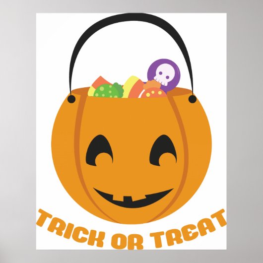 Halloween Pumpkin Bucket Poster (Voorkant)