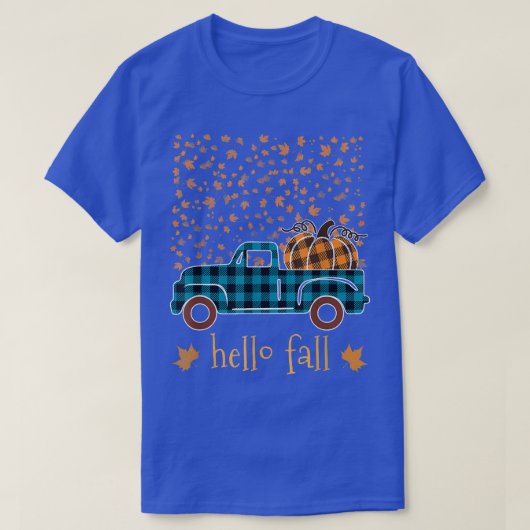 Halloween Pumpkin Buffalo Pset Truck Hallo Herfst  T-shirt (Design voorkant)