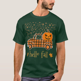 Halloween Pumpkin Buffalo Pset Truck Hallo Tree F T-shirt