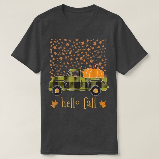 Halloween Pumpkin Buffalo Pset Truck Hallo Tree F T-shirt (Design voorkant)