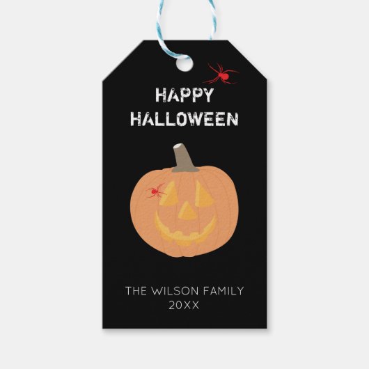 Halloween Pumpkin Cadeaulabel (Voorkant)