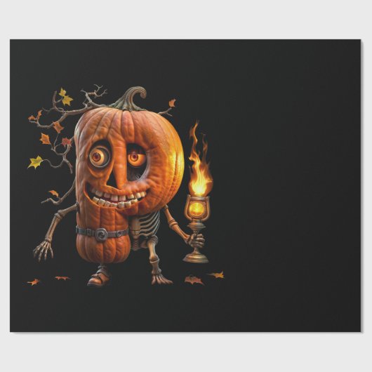 Halloween Pumpkin Cadeaupapier (Vlak)