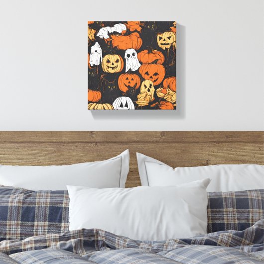 Halloween Pumpkin Canvas Afdruk (Insitu (Slaapkamer))