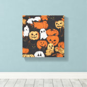 Halloween Pumpkin Canvas Afdruk (Insitu (Houten vloer))
