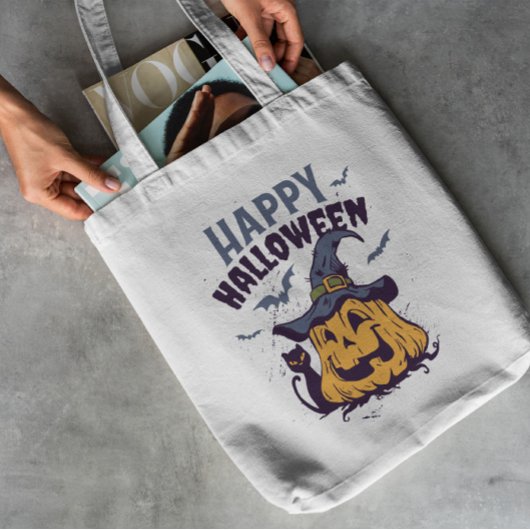 Halloween Pumpkin Canvas tas