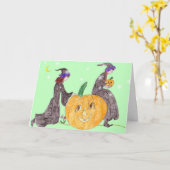 Halloween, Pumpkin Caretakers Kaart (Gele Bloem)