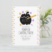 Halloween Pumpkin Carving Black Pumpkin Confetti Kaart (Staand voorkant)