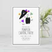 Halloween Pumpkin Carving Cute Ghost Confetti Kaart (Staand voorkant)