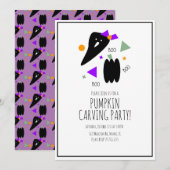 Halloween Pumpkin Carving Cute Ghost Confetti Kaart (Voorkant / Achterkant)