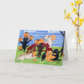 Halloween Pumpkin Carving Labradors Kaart (Gele Bloem)