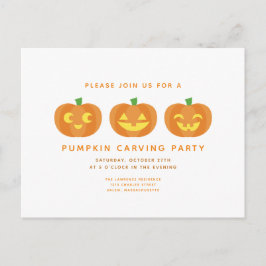Halloween Pumpkin Carving Party Briefkaart Uitnodi