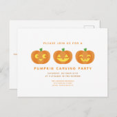 Halloween Pumpkin Carving Party Briefkaart Uitnodi (Voorkant / Achterkant)