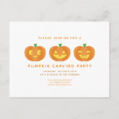 Halloween Pumpkin Carving Party Briefkaart Uitnodi (Voorkant)