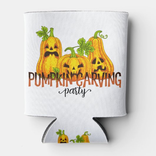 Halloween Pumpkin carving Party Fall Funny Blikjeskoeler (Voorkant)