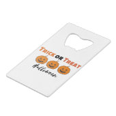 Halloween Pumpkin carving Party Fall Funny Creditkaart Flessenopener (Achterkant Gekanteld)