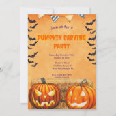Halloween Pumpkin Carving Party Invitation Kaart (Voorkant)