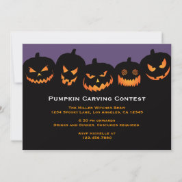 Halloween Pumpkin Carving Party Invitation Kaart