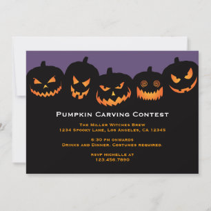 Halloween Pumpkin Carving Party Invitation Kaart