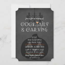 Halloween Pumpkin Carving Party Invitation Kaart