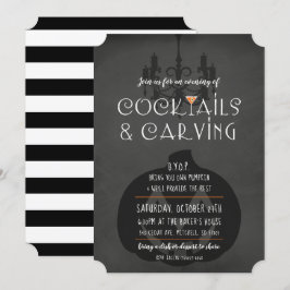 Halloween Pumpkin Carving Party Invitation Kaart
