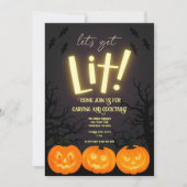 Halloween Pumpkin Carving Party Invitation Kaart (Voorkant)