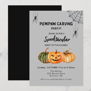 Halloween Pumpkin Carving Party Invitation Kaart