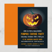 Halloween Pumpkin Carving Party Invitation Kaart (Voorkant / Achterkant)