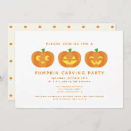 Halloween Pumpkin Carving Party Invitation Kaart