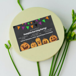 Halloween Pumpkin Carving Party Invitation Kaart