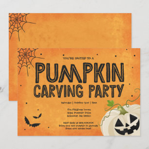 Halloween Pumpkin Carving Party Invitation Kaart