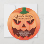 Halloween Pumpkin Carving Party Invitation Kaart (Voorkant)