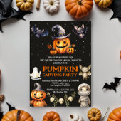 Halloween Pumpkin Carving Party Invite Kaart