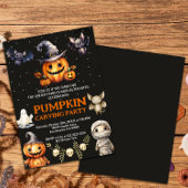 Halloween Pumpkin Carving Party Invite Kaart