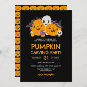 Halloween Pumpkin Carving Party Kaart (Voorkant / Achterkant)