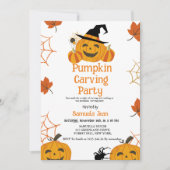 Halloween Pumpkin Carving Party Kaart (Voorkant)