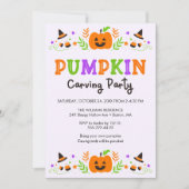 Halloween Pumpkin Carving Party Kaart (Voorkant)