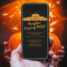 Halloween Pumpkin Carving Party Kaart